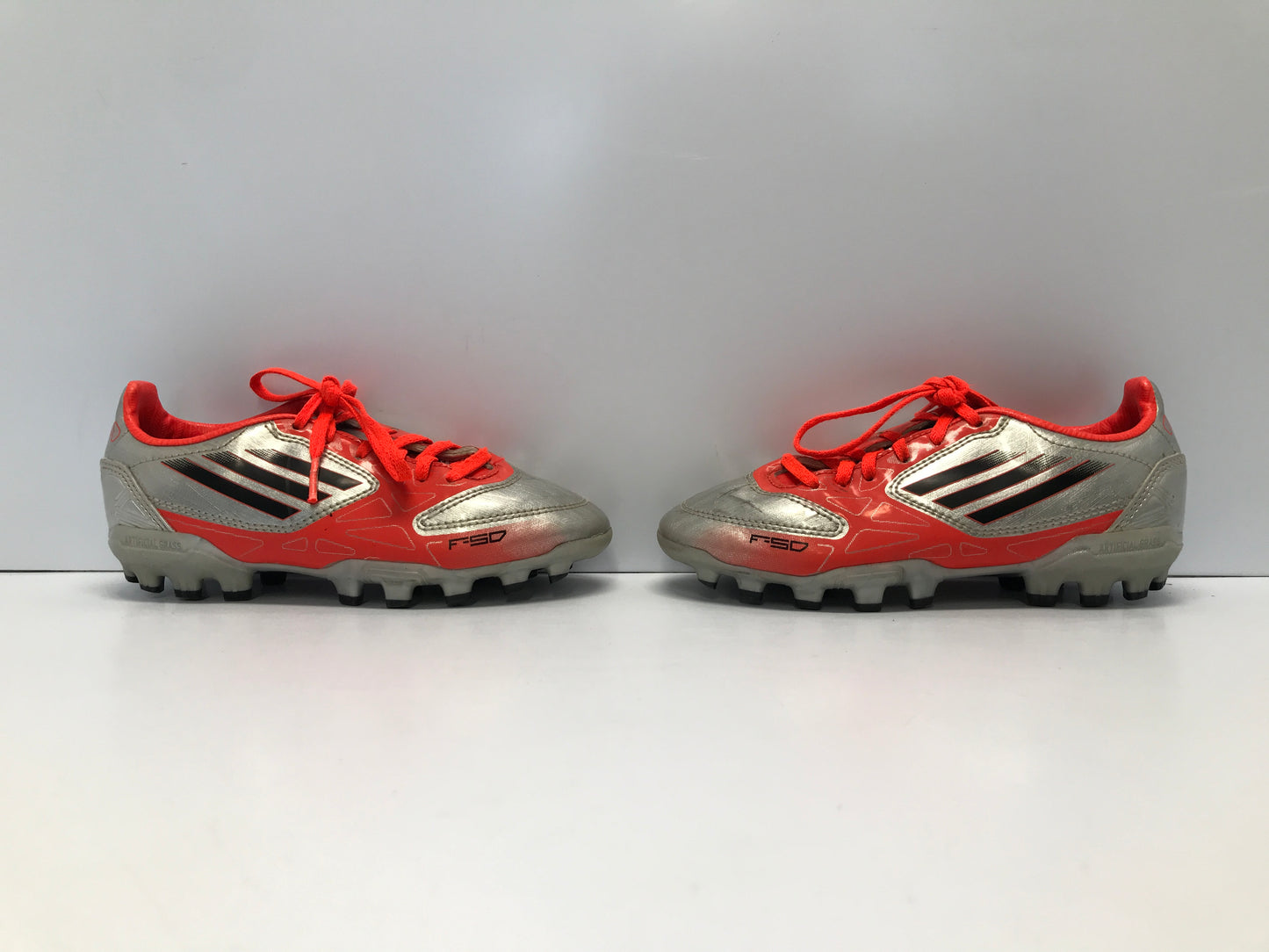 Soccer Shoes Cleats Child Size 13 Adidas Silver Tangerine
