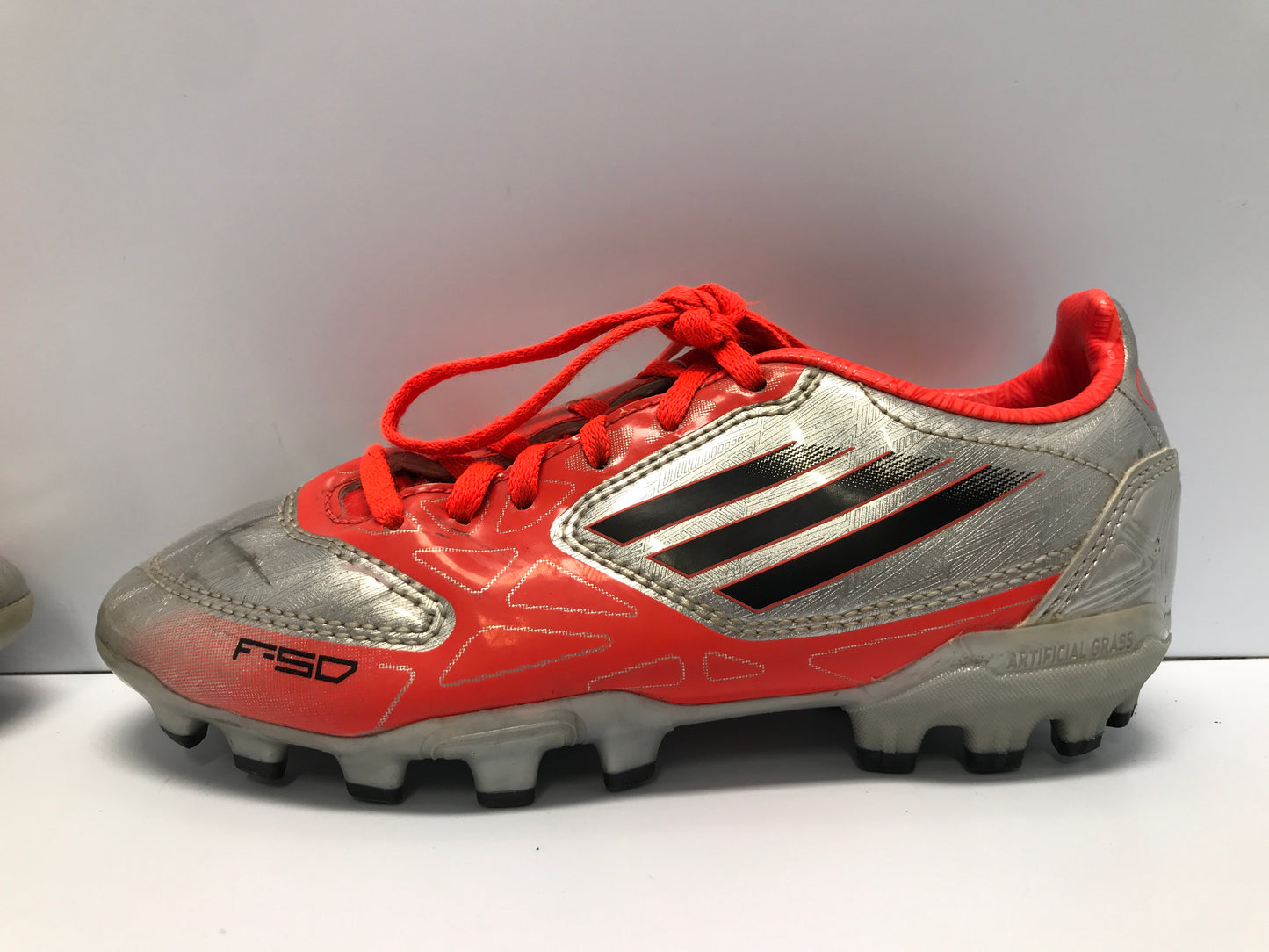 Soccer Shoes Cleats Child Size 13 Adidas Silver Tangerine