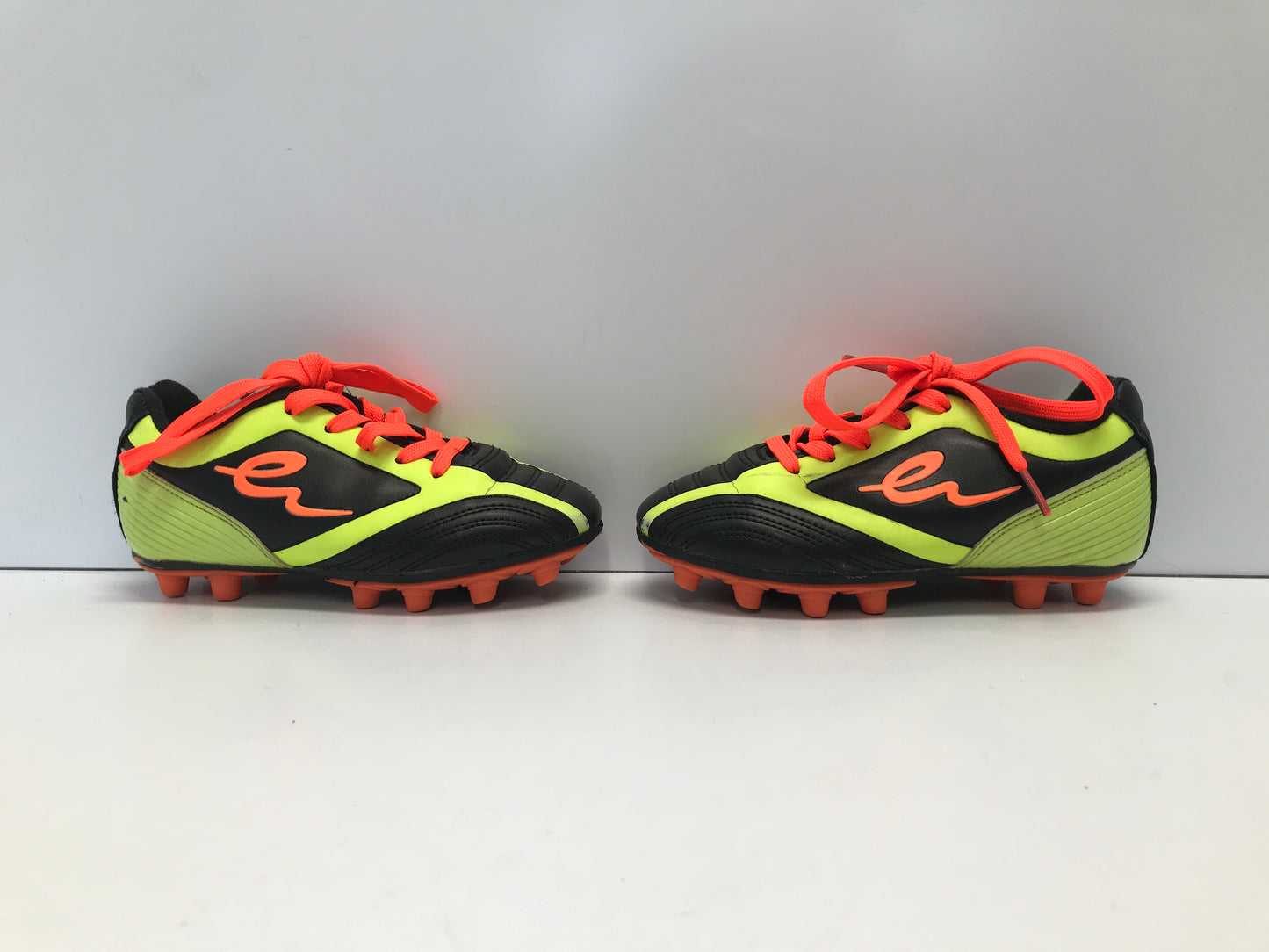 Soccer Shoes Cleats Child Size 13 Black Lime Pumpkin Like New