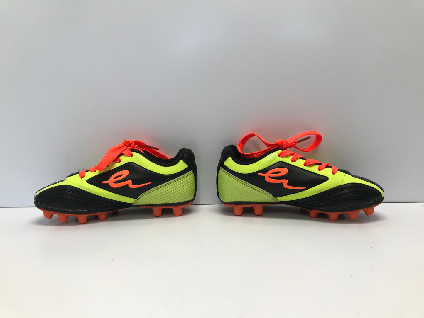 Soccer Shoes Cleats Child Size 13 Black Lime Pumpkin Like New