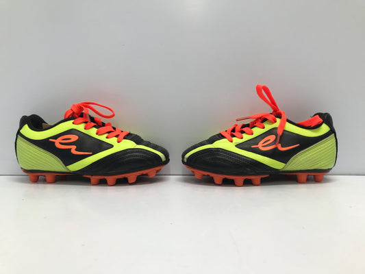 Soccer Shoes Cleats Child Size 13 Eletto Black Lime Pumpkin Like New