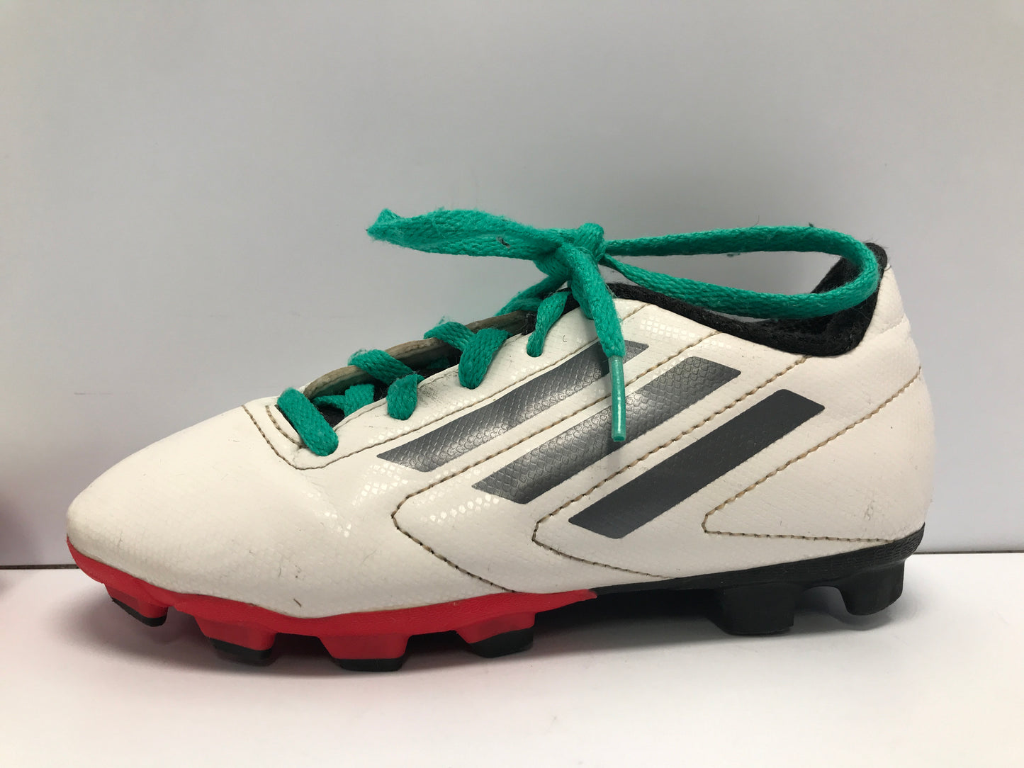 Soccer Shoes Cleats Child Size 1 Adidas White Black Teal Excellent