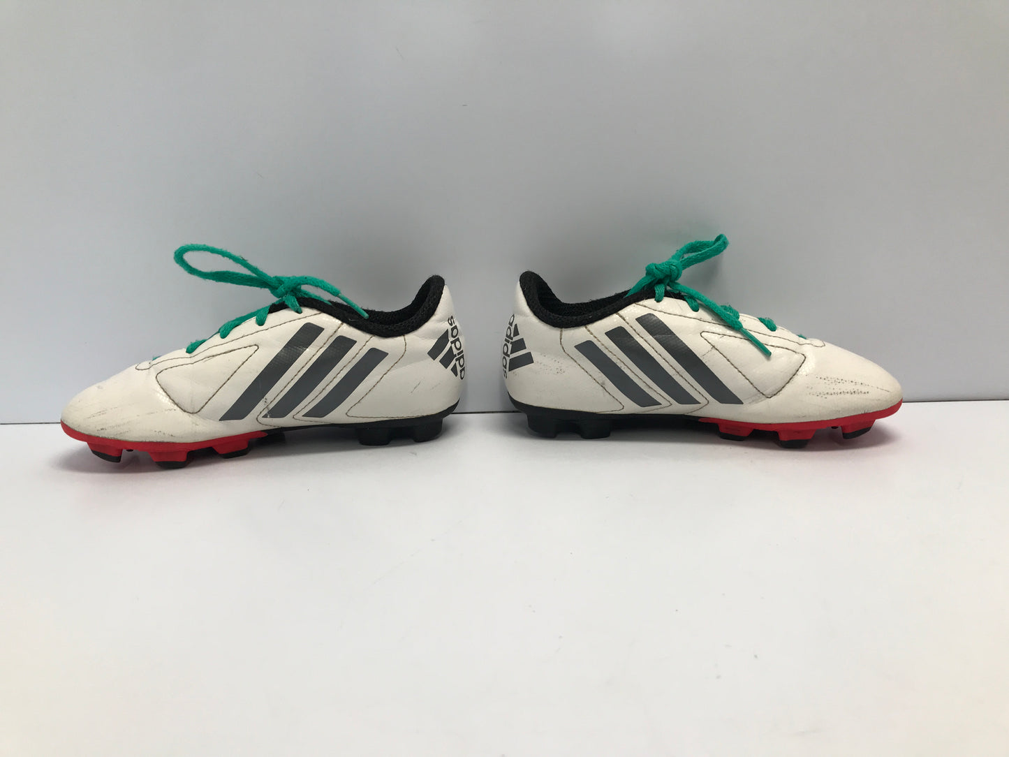 Soccer Shoes Cleats Child Size 1 Adidas White Black Teal Excellent