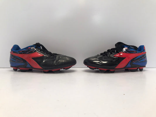Soccer Shoes Cleats Child Size 1 Diadora Black Red Blue Excellent