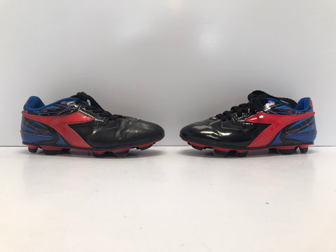 Soccer Shoes Cleats Child Size 1 Diadora Black Red Blue Excellent