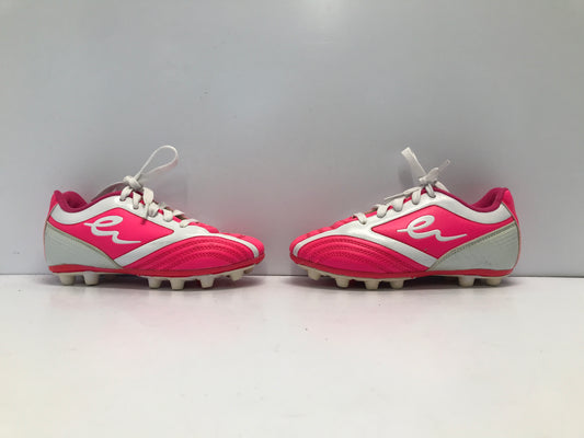 Soccer Shoes Cleats Child Size 1 Eletto Pink White Like New