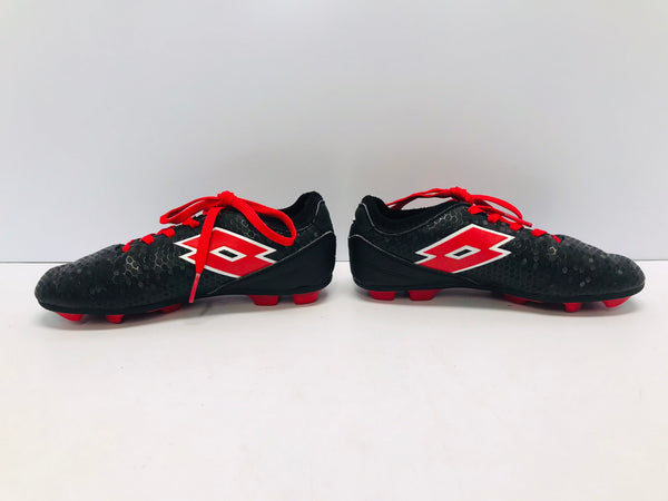 Soccer Shoes Cleats Child Size 1 Lotto Black Red