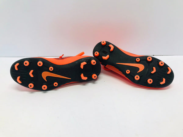 Soccer Shoes Cleats Child Size 1 Nike Mercurial Tangerine and Black With Slipper Foot