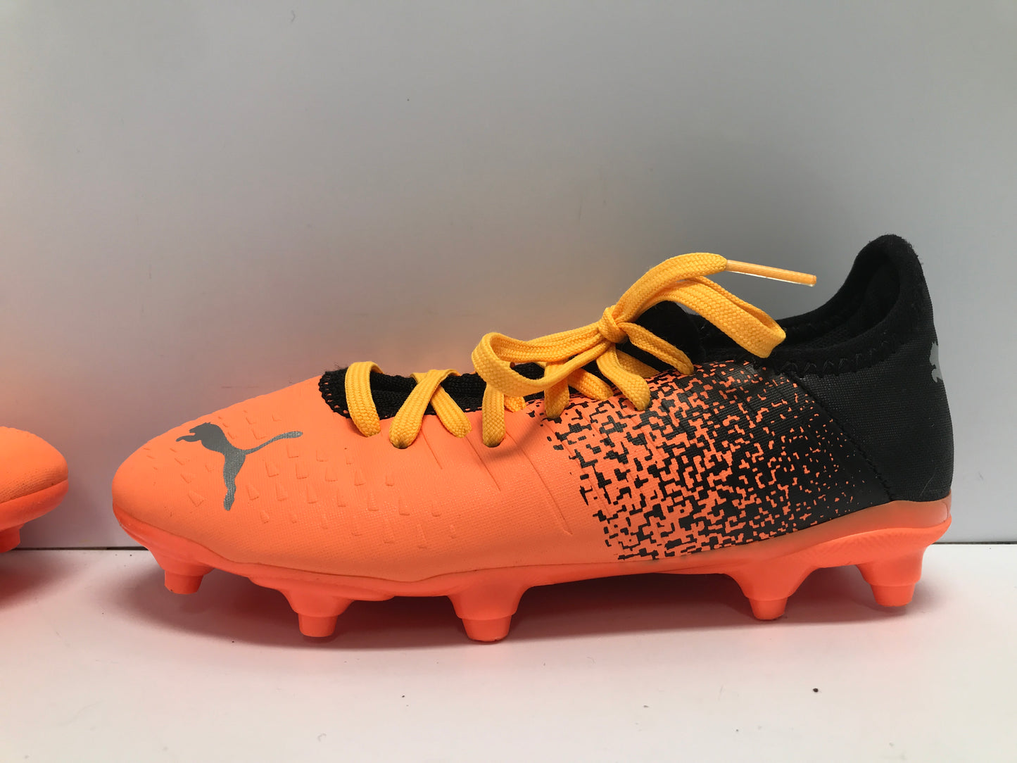 Soccer Shoes Cleats Child Size 1 Puma Future Tangerine Black Slipper Foot Like New
