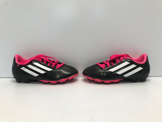 Soccer Shoes Cleats Child Size 2 Adidas Black Fushia Pink Excellent
