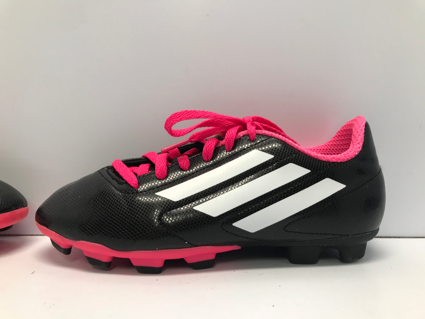 Soccer Shoes Cleats Child Size 2 Adidas Black Fushia Pink Excellent