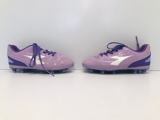 Soccer Shoes Cleats Child Size 2 Diadora Purple Excellent