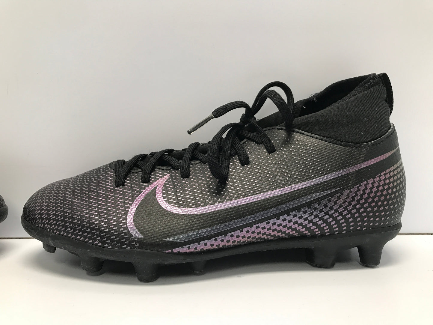 Soccer Shoes Cleats Child Size 2 Nike Mercurial Black Grey Slipper Foot Excellent