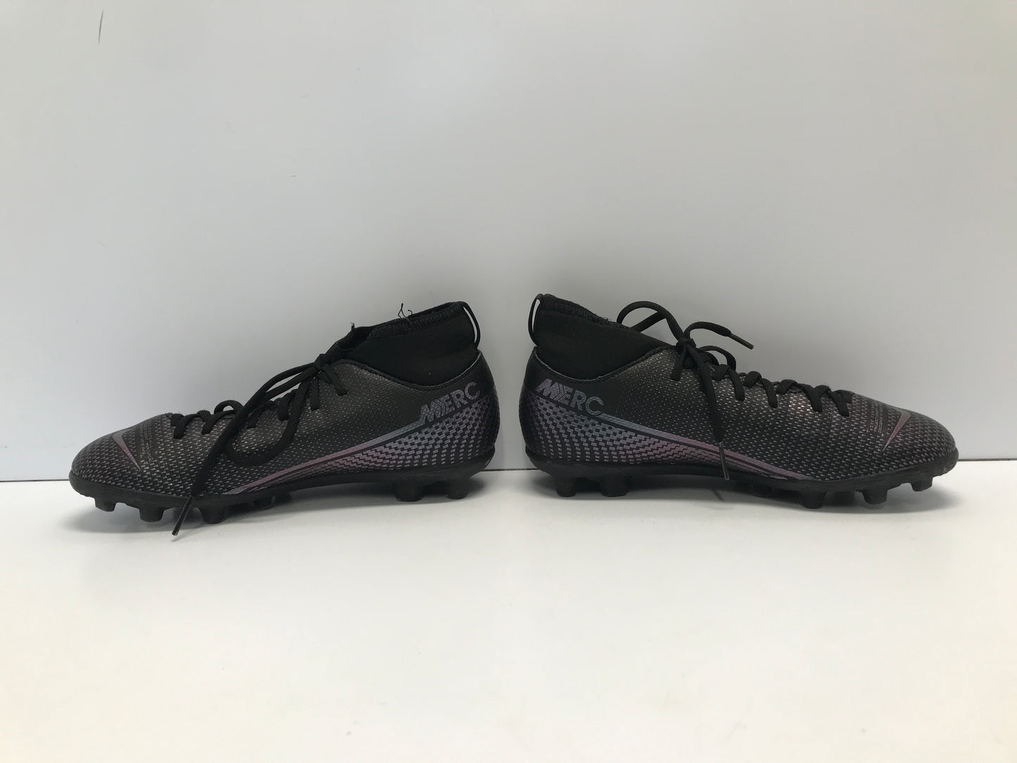 Soccer Shoes Cleats Child Size 2 Nike Mercurial Black Grey Slipper Foot Excellent