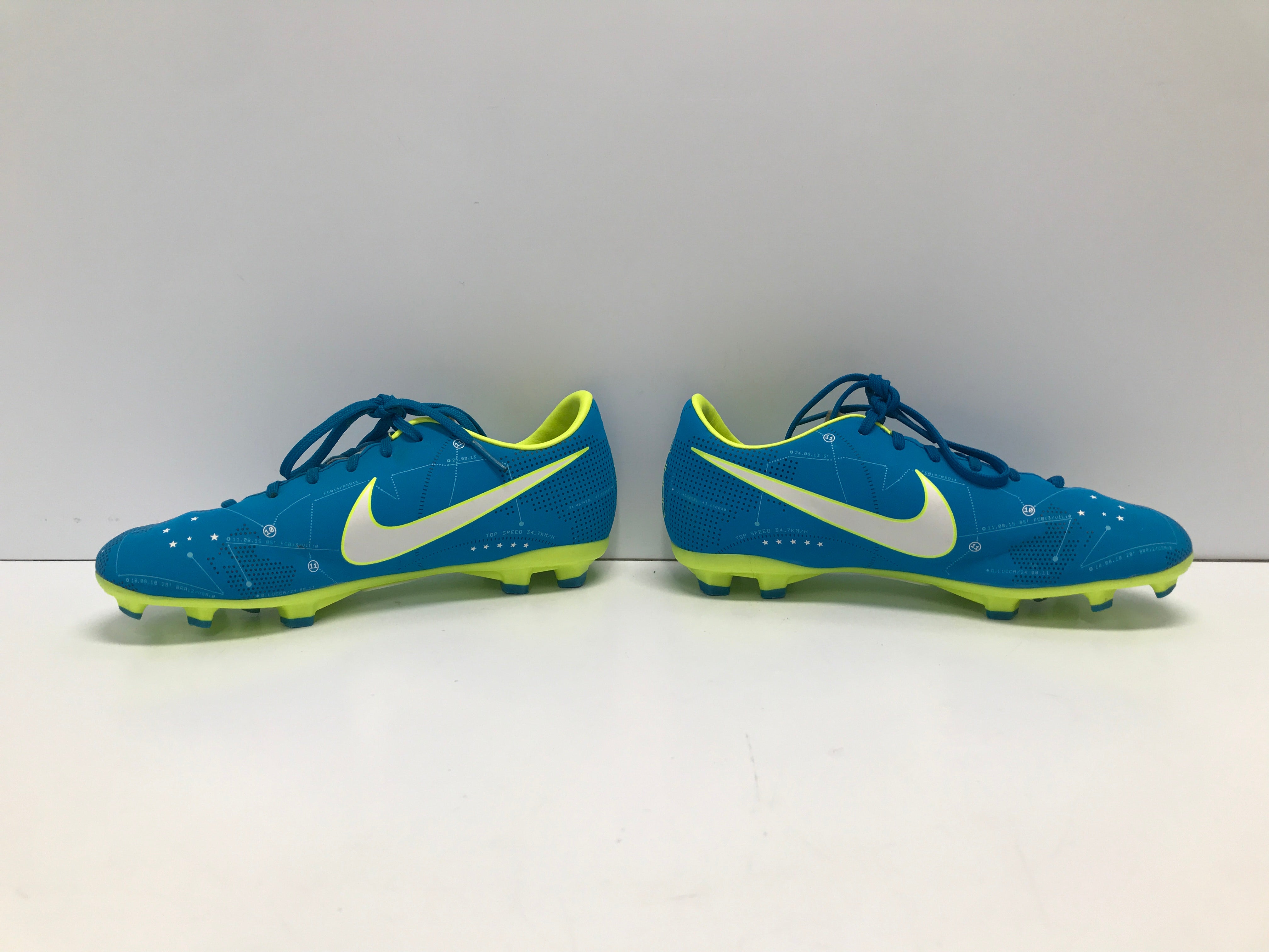 Soccer Shoes Cleats Child Size 2 Nike Neymar Mercurial Blue Lime Like KidsStuffCanada
