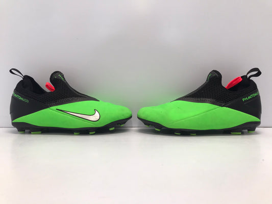 Soccer Shoes Cleats Child Size 2 Nike Phantom Lime Green Black With Slipper Foot
