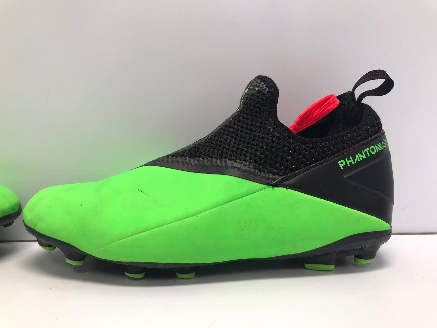 Soccer Shoes Cleats Child Size 2 Nike Phantom Lime Green Black With Slipper Foot