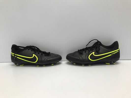 Soccer Shoes Cleats Child Size 2 Nike Tiempo Black Lime Excellent