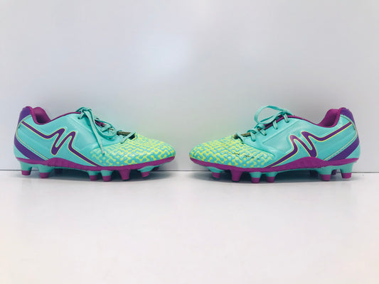 Soccer Shoes Cleats Child Size 2 Teal Purple Excellent