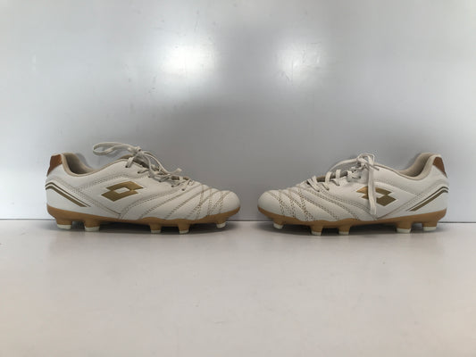 Soccer Shoes Cleats Child Size 3.5 Lotto White Gold Like New