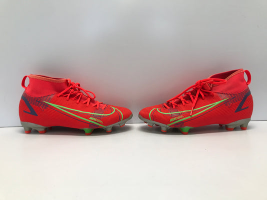 Soccer Shoes Cleats Child Size 3.5 Nike Mercurial Tangerine Purple Lime Slipper Foot Excellent