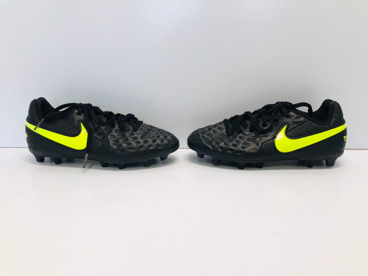 Soccer Shoes Cleats Child Size 3 Nike Tiempo Black Lime Excellent