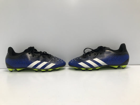 Soccer Shoes Cleats Child Size 4 Adidas Prediter Rain Black Blue Lime Like New