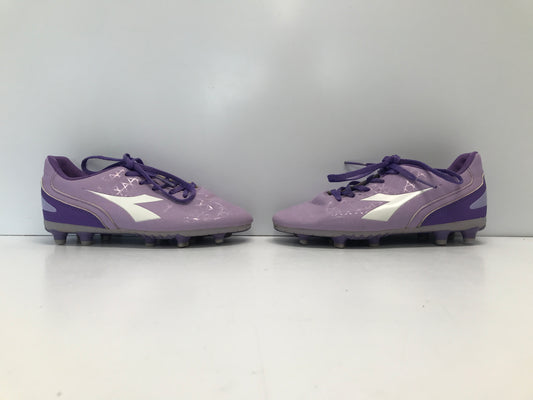 Soccer Shoes Cleats Child Size 4 Diadora Purple White