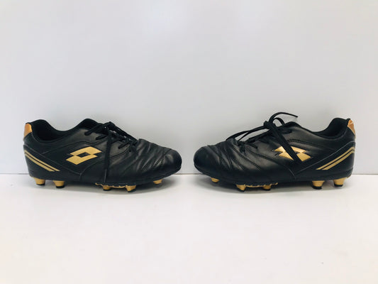 Soccer Shoes Cleats Child Size 4 Lotto Black Gold Excellent