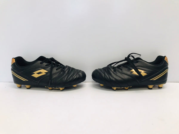 Soccer Shoes Cleats Child Size 4 Lotto Black Gold Excellent
