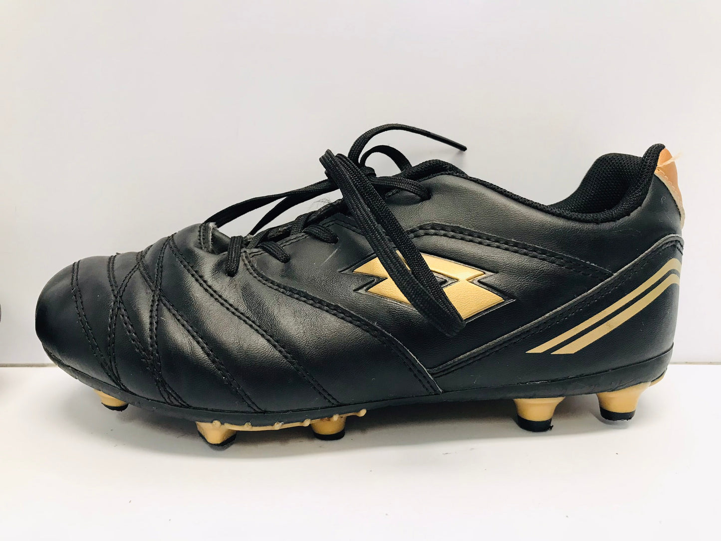 Soccer Shoes Cleats Child Size 4 Lotto Black Gold Excellent