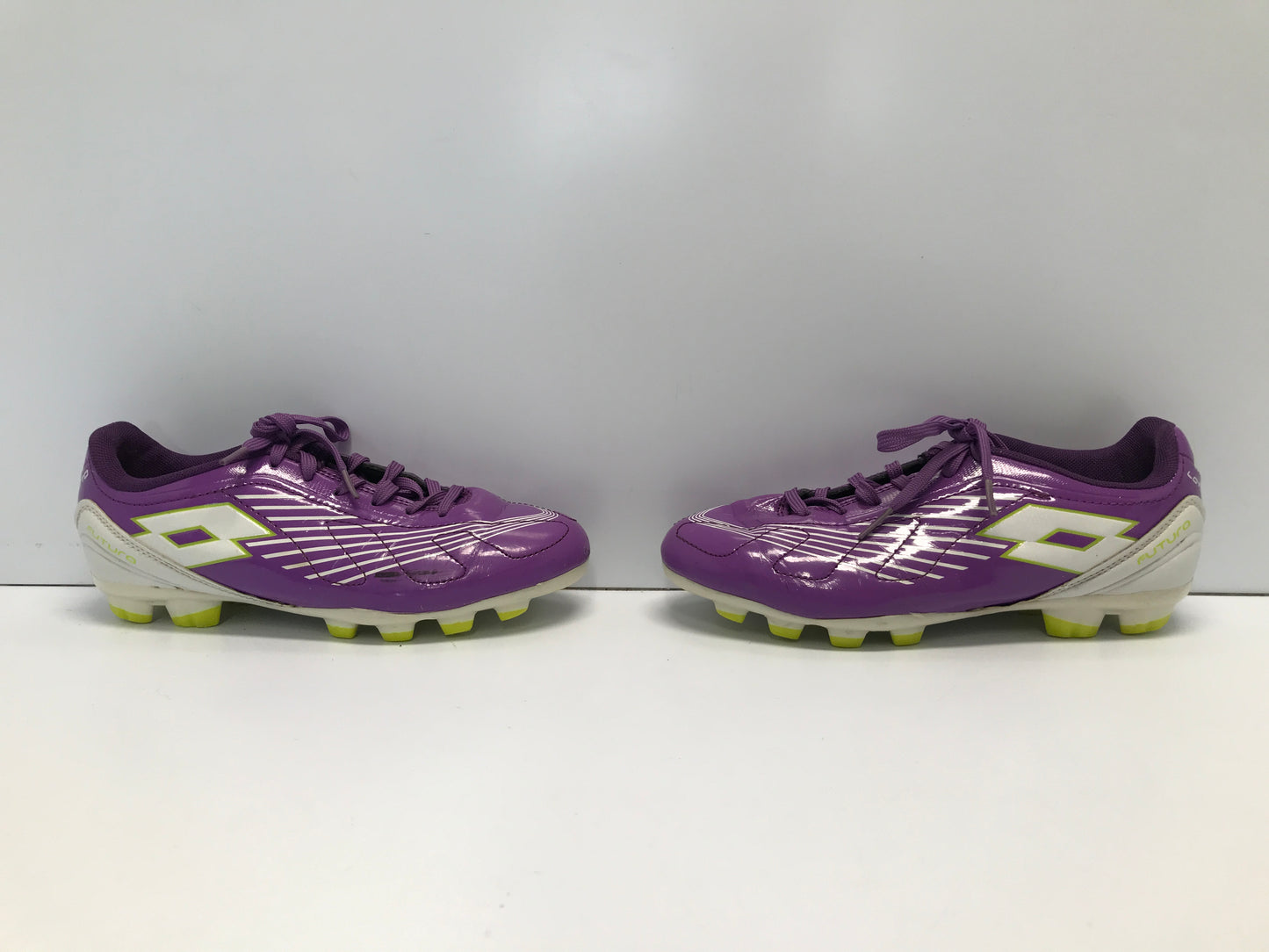 Soccer Shoes Cleats Child Size 4 Lotto Purple Lime White Excellent