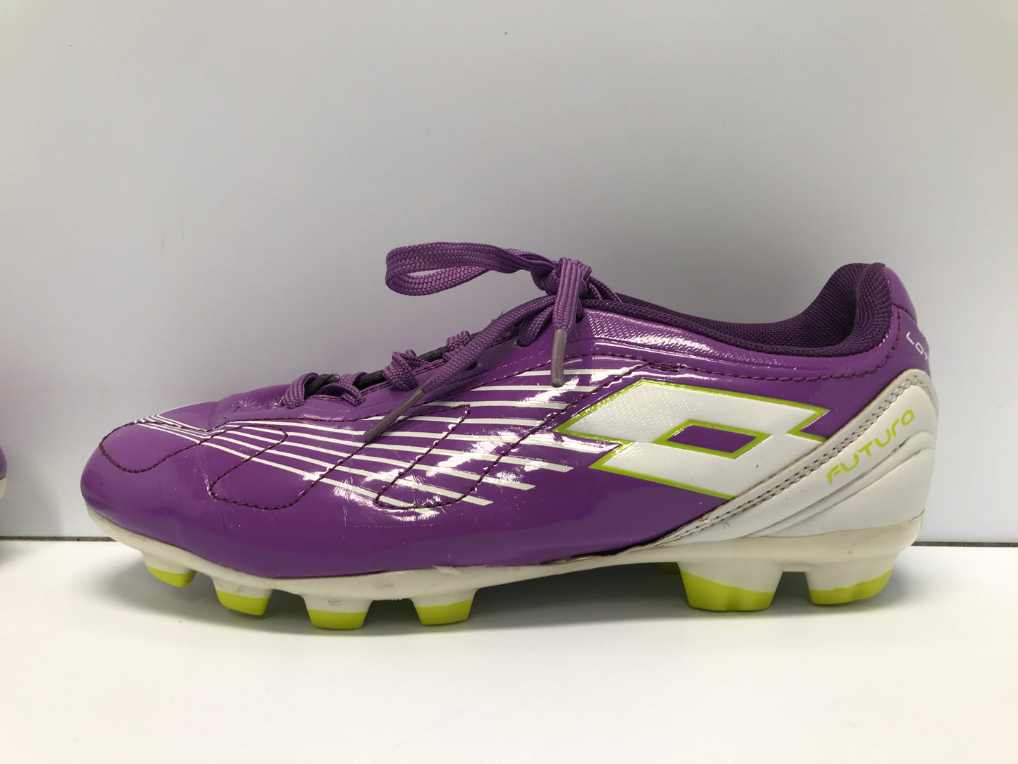 Soccer Shoes Cleats Child Size 4 Lotto Purple Lime White Excellent