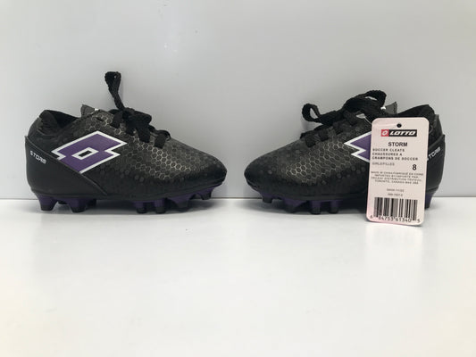 Soccer Shoes Cleats Child Size 8 Lotto Toddler Black Purple New With Tags