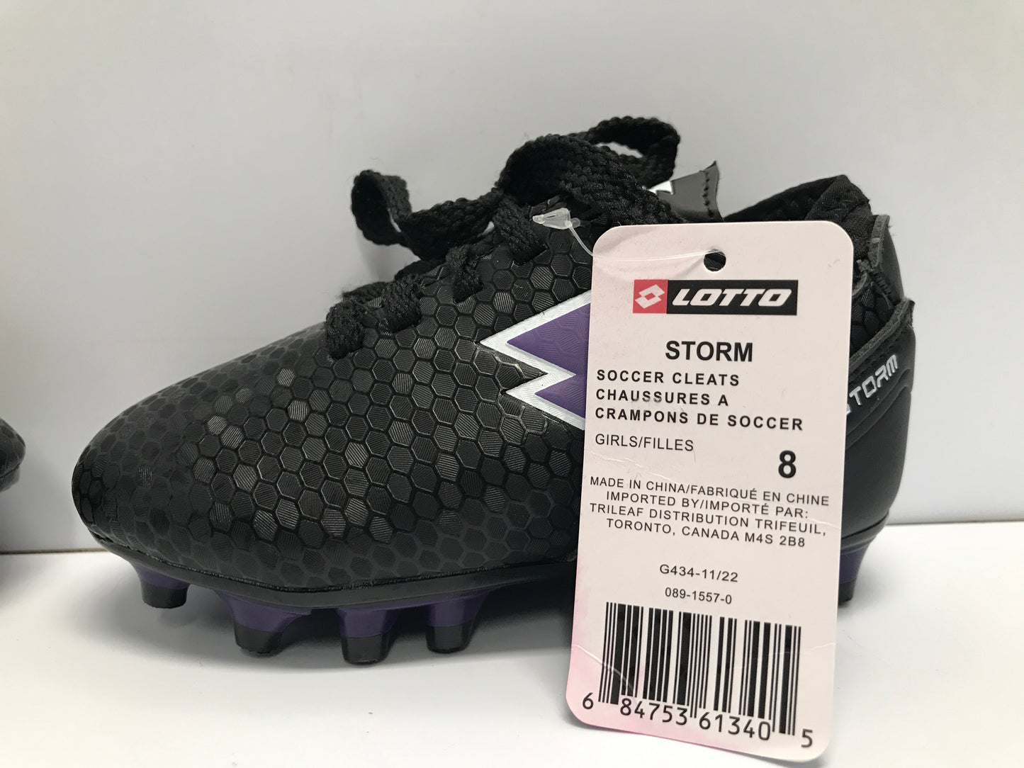 Soccer Shoes Cleats Child Size 8 Lotto Toddler Black Purple New With Tags