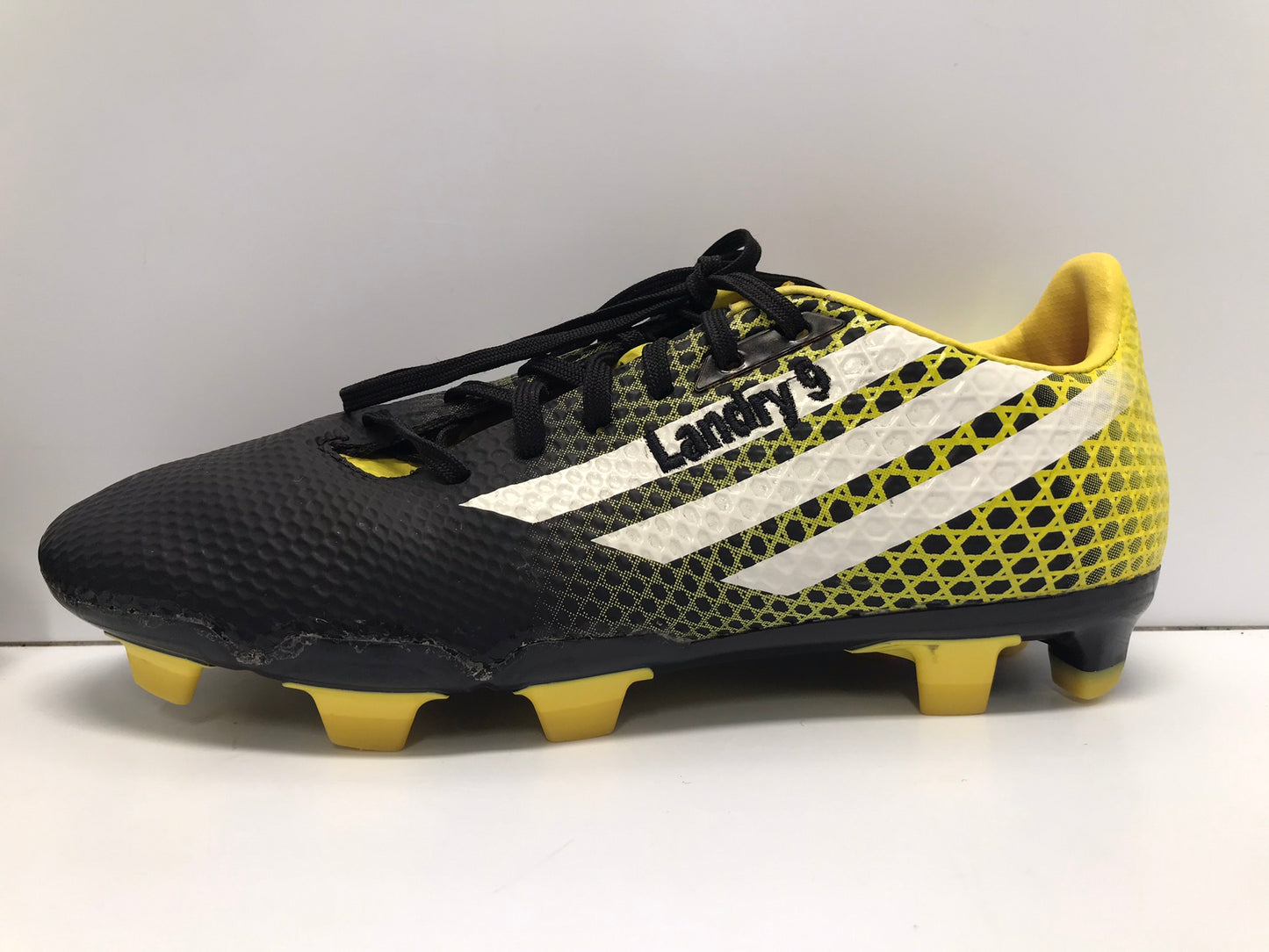 Soccer Shoes Cleats Cleats Men's Size 6.5 Adidas Black White Yellow Excellent