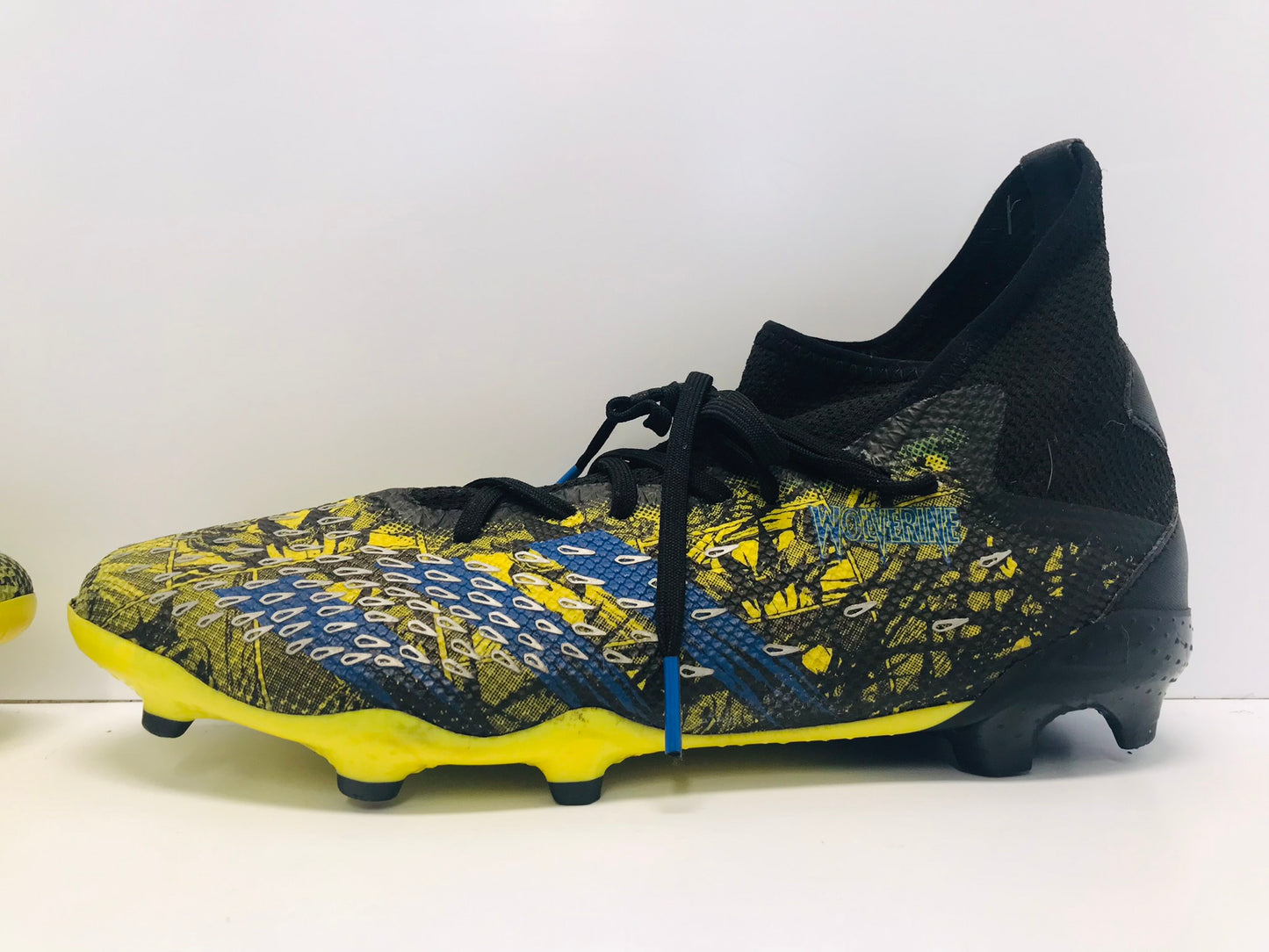 Soccer Shoes Cleats Men's Size 10 Adidas Preditor Xmen Marvel Freak .3 Wolverine Slipper Foot Blue Black Yellow