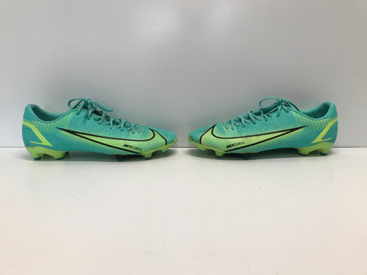 Soccer Shoes Cleats Men's Size 10 Nike Mercurial Aqua Blue Lime Minor Wear