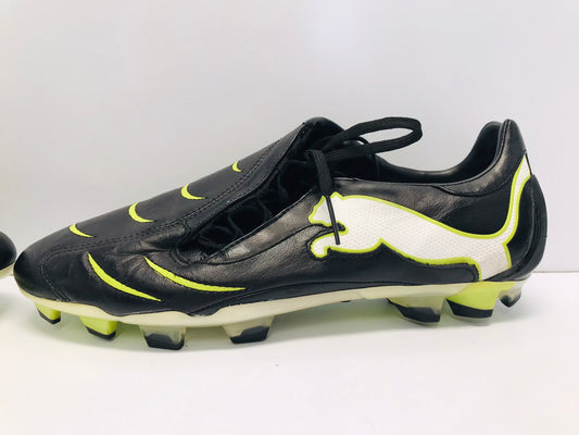 Soccer Shoes Cleats Men's Size 12 Puma Leather Black Lime New Demo Model