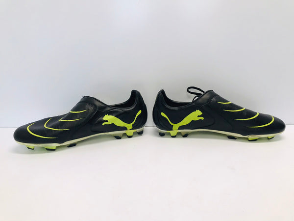 Soccer Shoes Cleats Men's Size 12 Puma Leather Black Lime New Demo Model