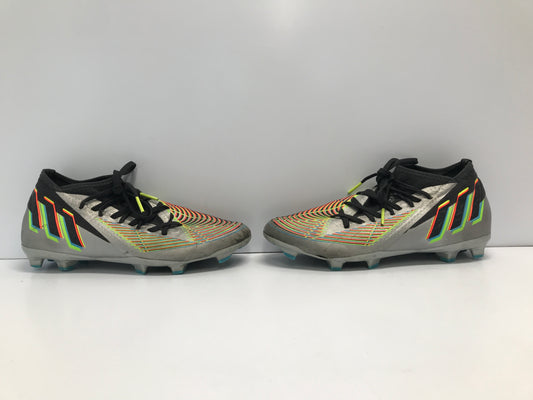 Soccer Shoes Cleats Men's Size 7 Adidas Preditor Slipper Foot Grey Orange Lime
