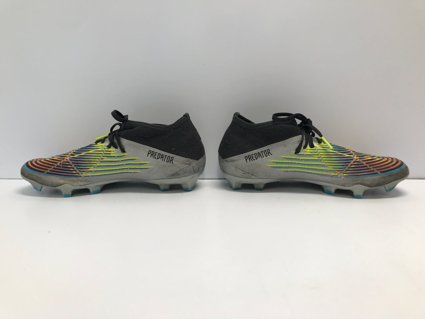 Soccer Shoes Cleats Men's Size 7 Adidas Preditor Slipper Foot Grey Orange Lime