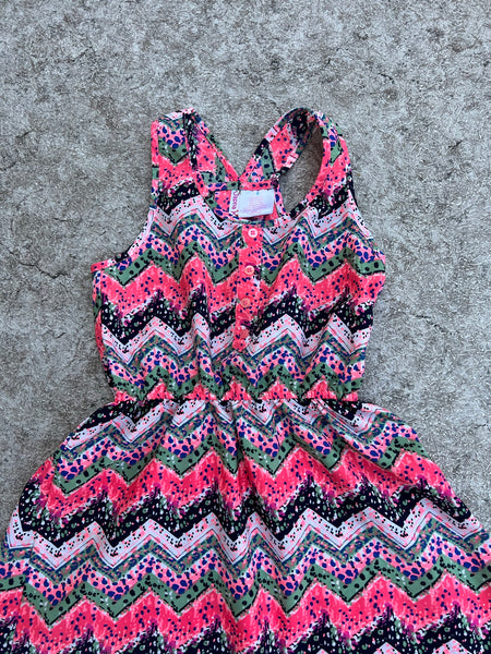 Sun Dress Child Size 8 Pink Multi Light Flowing Longer at the back Adorable