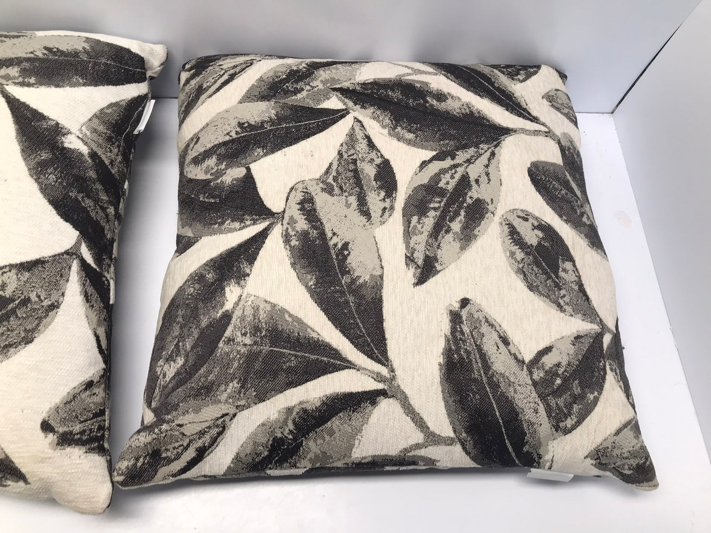 Urban Barn Large Pillows Grey Foliage With Zipper New With Tags Retails For $42 Each