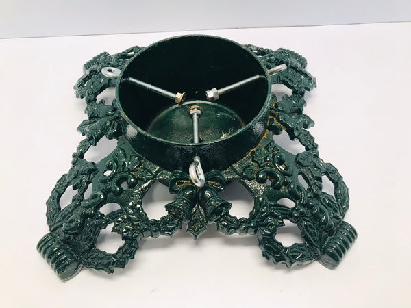 Vintage 1950's Victorian Live Christmas Tree 12x12 inch Heavy Cast Iron Tree Stand RARE