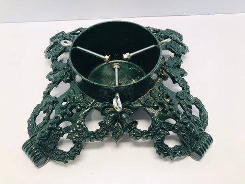 Vintage 1950's Victorian Live Christmas Tree 12x12 inch Heavy Cast Iron Tree Stand RARE