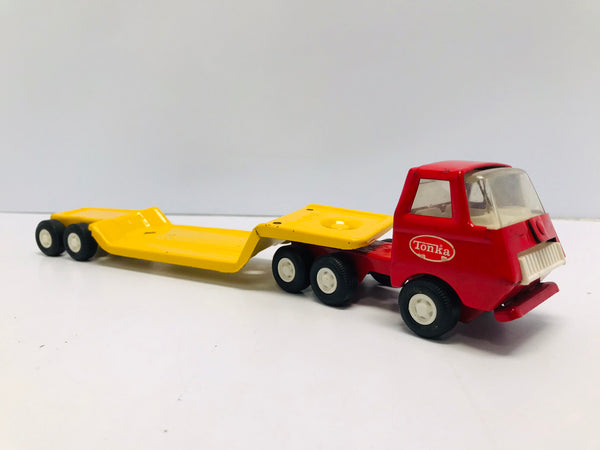 Vintage 1970's Tonka Semi Truck amd Trailer Red Yellow 9 inch Like New Rar