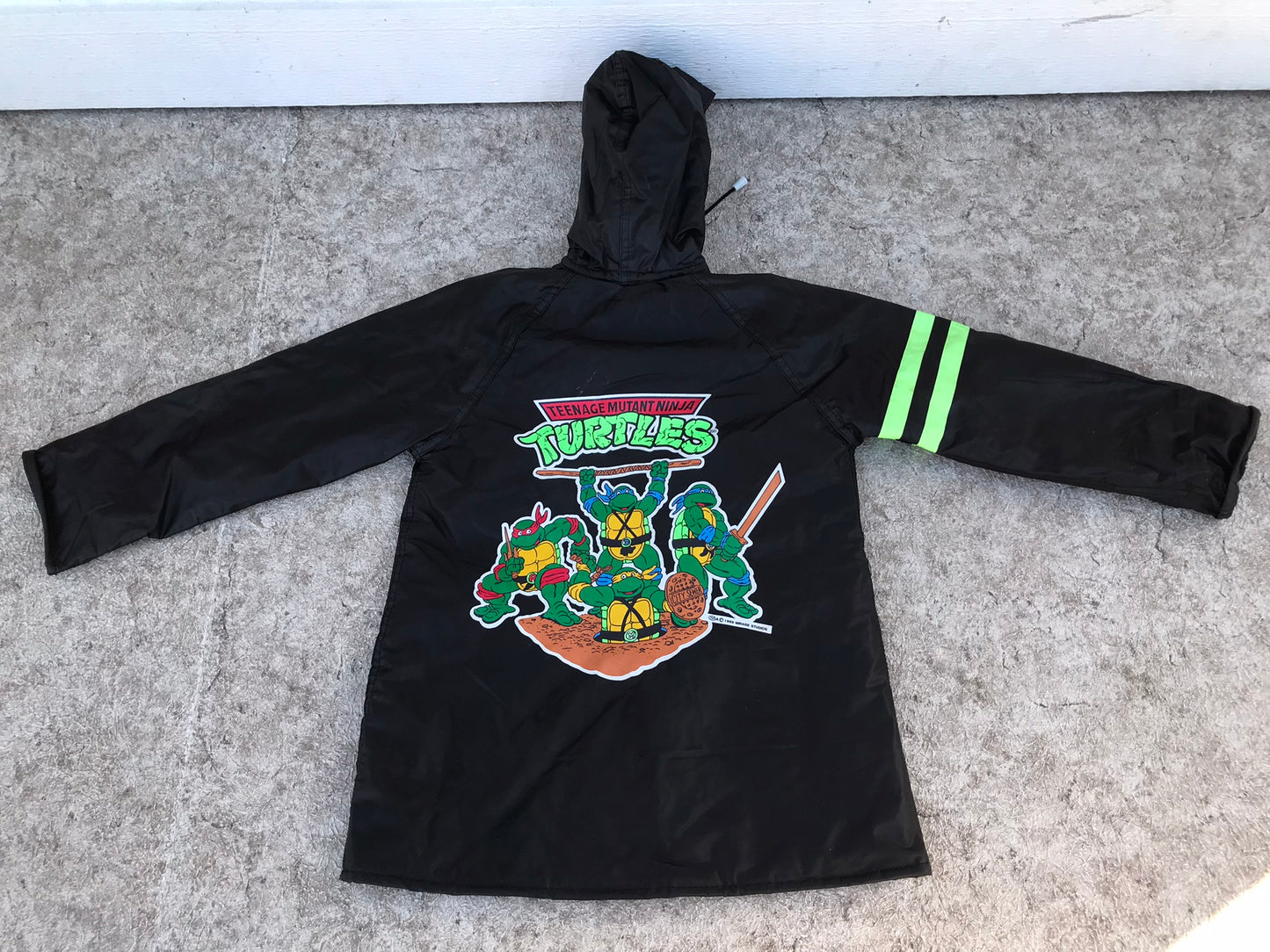 Rain Coat Child Size 8-10  Vintage 1989 RARE Teenage Mutant Ninja Turtles Mirage Studio's Child Lined Few Small Marks Looked Like It Was Used Once