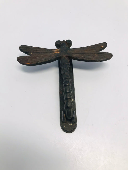 Vintage 6 inch Cast Iron Dragon Fly Door Knocker RARE