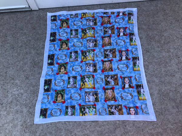 Vintage Child's Quilted Blanket The Wizard Of Oz Cotton 42x50 inch Hand Made New